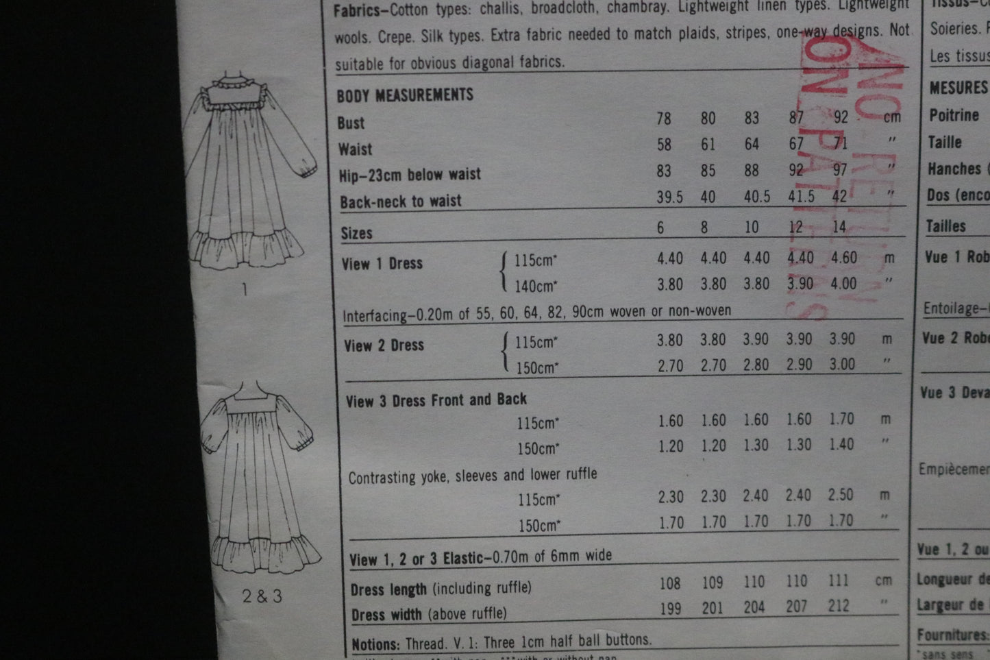 Simplicity 9908  Misses Pullover Dress Sewing Pattern  UNCUT Size 12