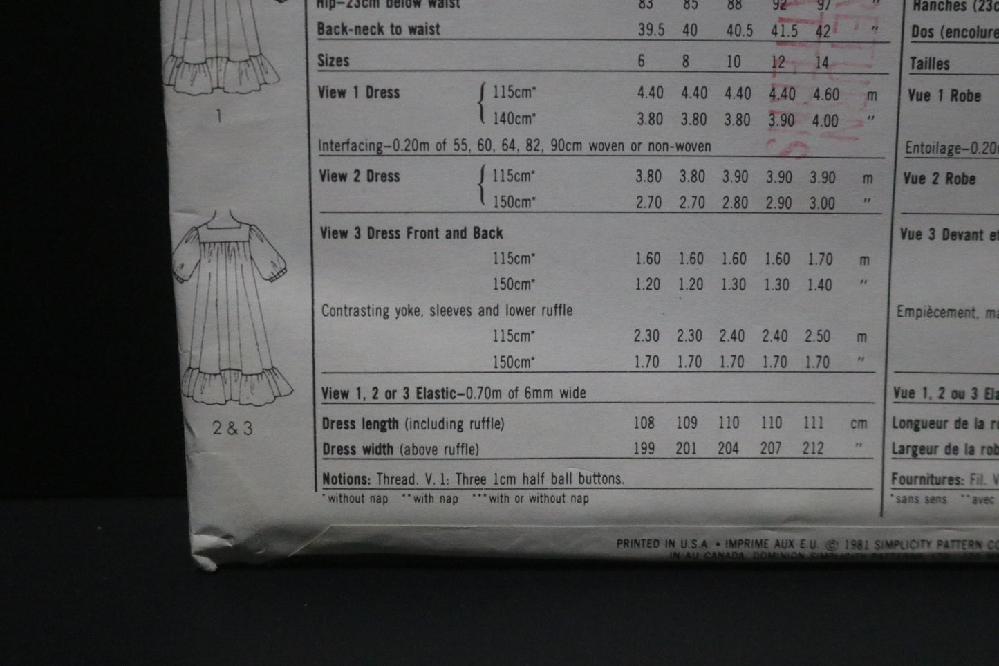 Simplicity 9908  Misses Pullover Dress Sewing Pattern  UNCUT Size 12