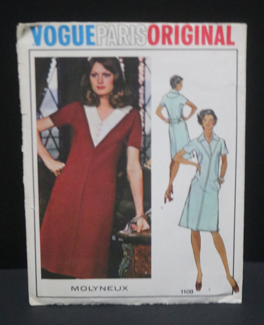 Vogue 1108  Paris Original Molyneux Misses Dress Sewing Pattern - UNCUT - Size 16