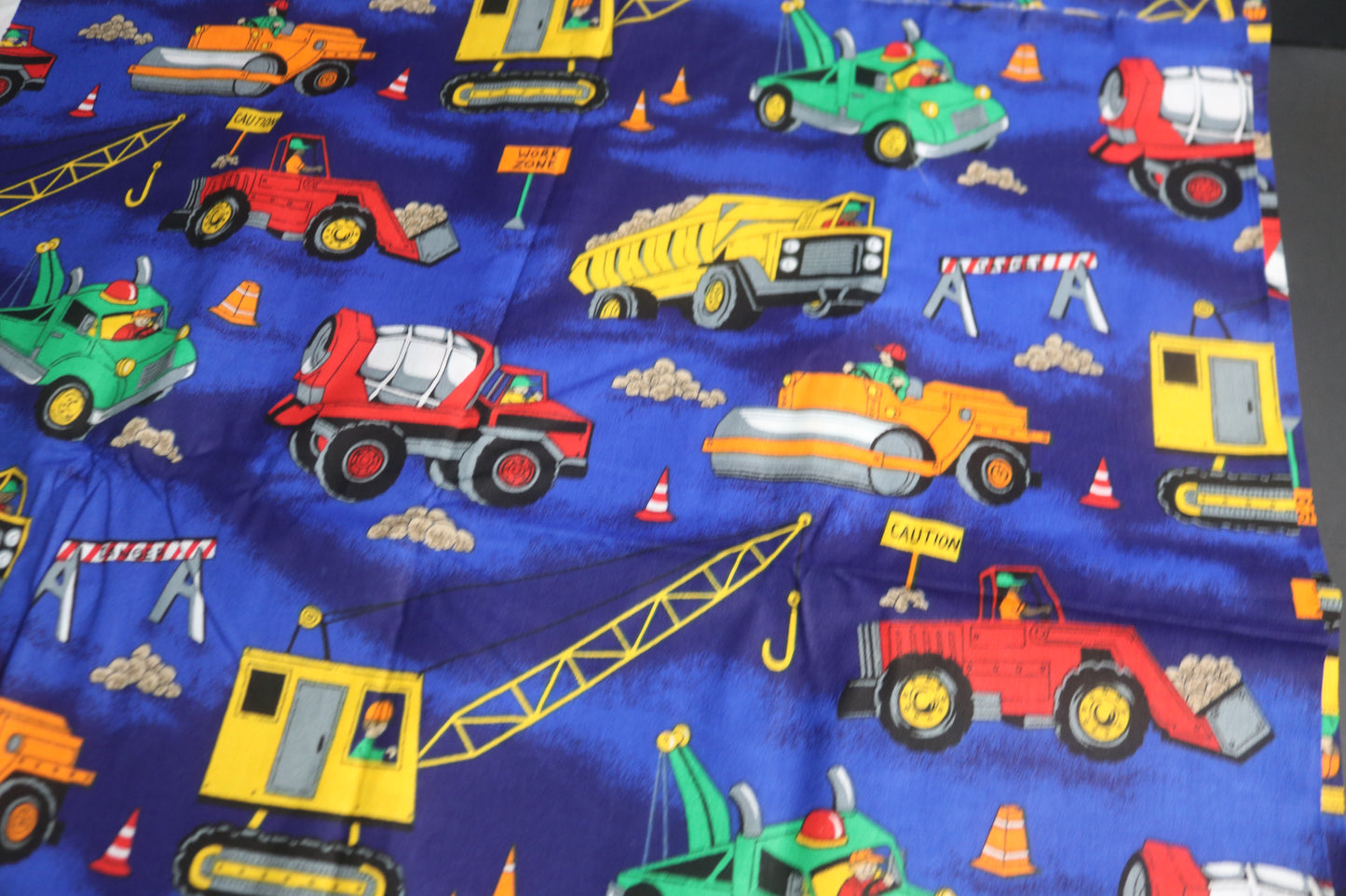 2+  Yards 1997 Fabric Traditions Construction Quilting Fabric 81" x 44" featuring Boys Toys Construction Trucks