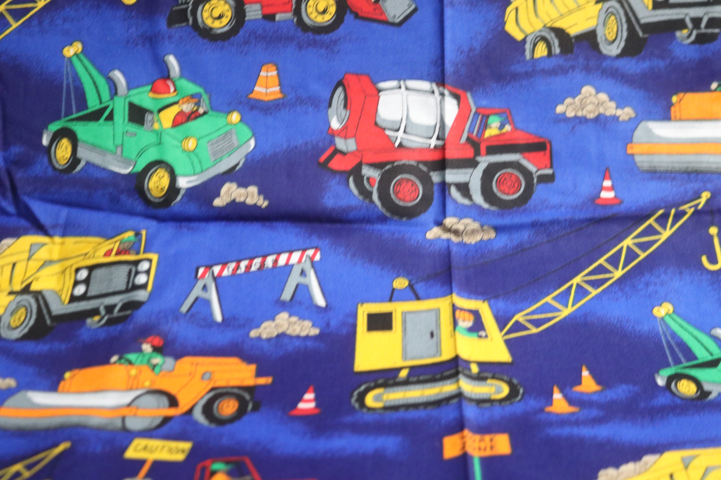 2+  Yards 1997 Fabric Traditions Construction Quilting Fabric 81" x 44" featuring Boys Toys Construction Trucks