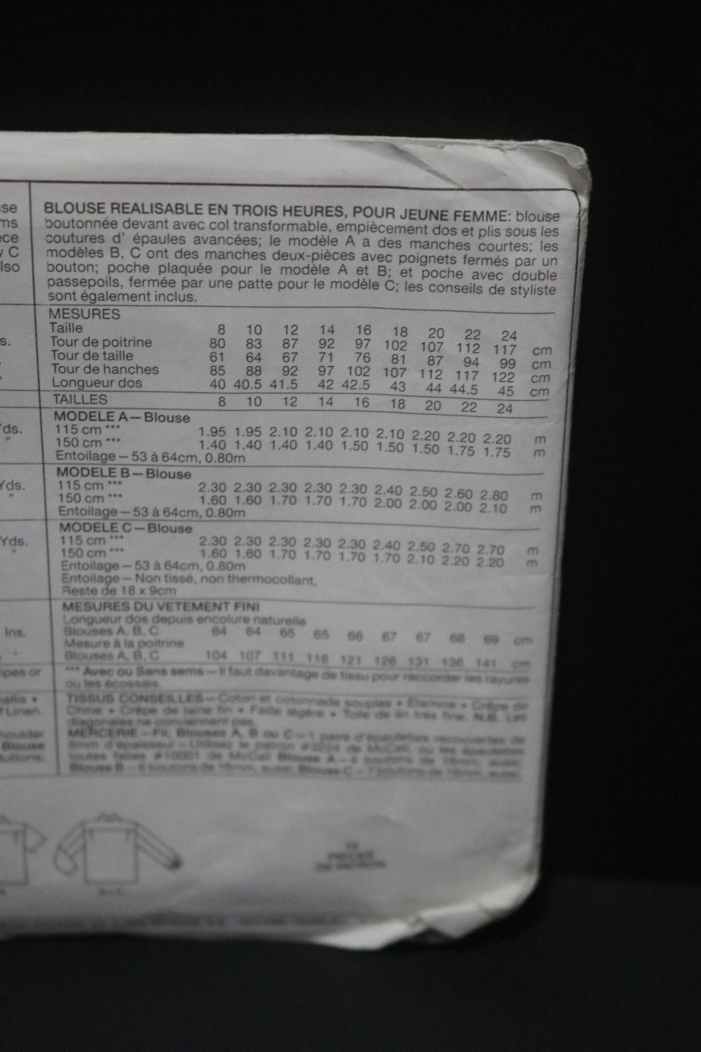 McCalls 4880 Palmer Pletsch  Misses Blouses Sewing Pattern UNCUT - Size 10