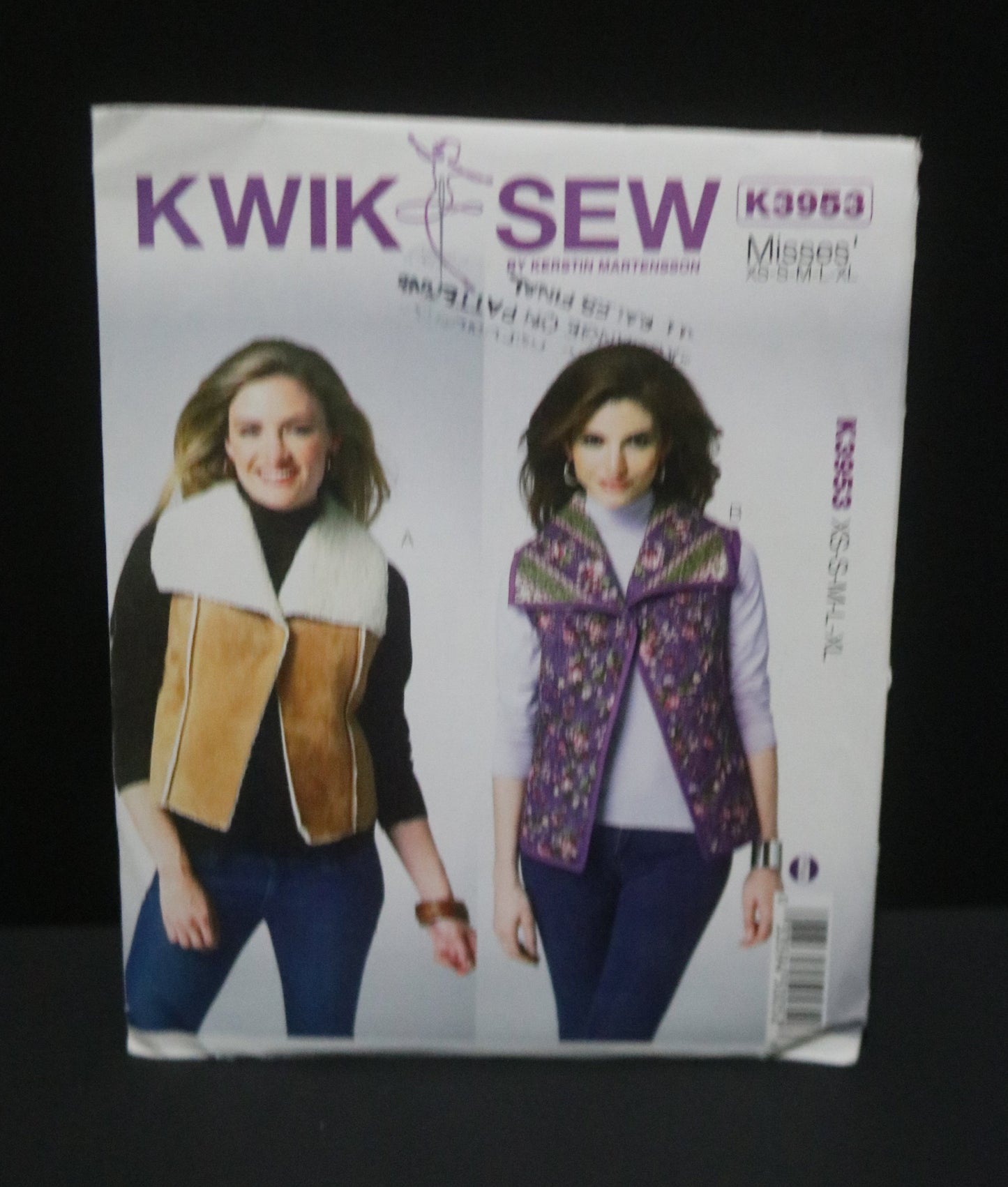 Kwik Sew K3953 Misses Vests Sewing Pattern - UNCUT - Size Xs S M L XL