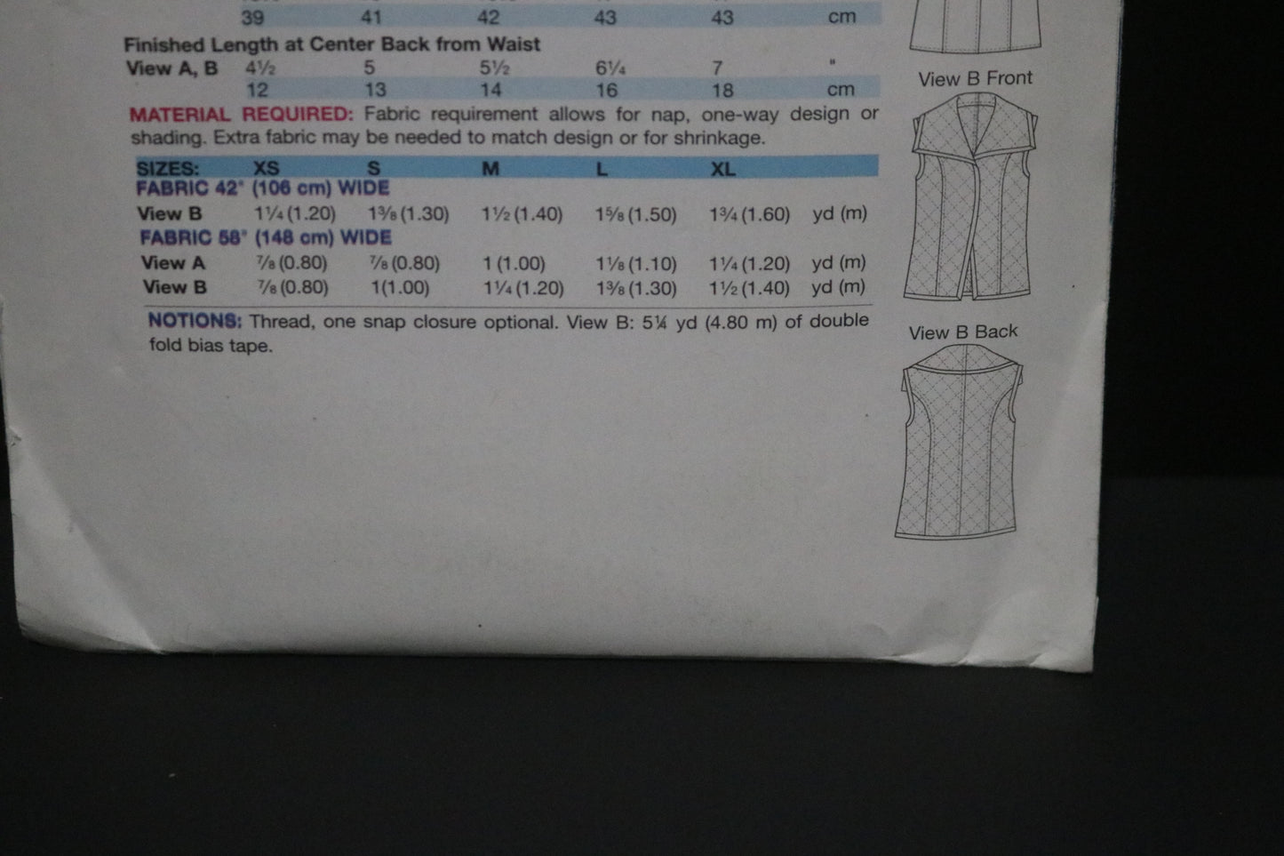 Kwik Sew K3953 Misses Vests Sewing Pattern - UNCUT - Size Xs S M L XL