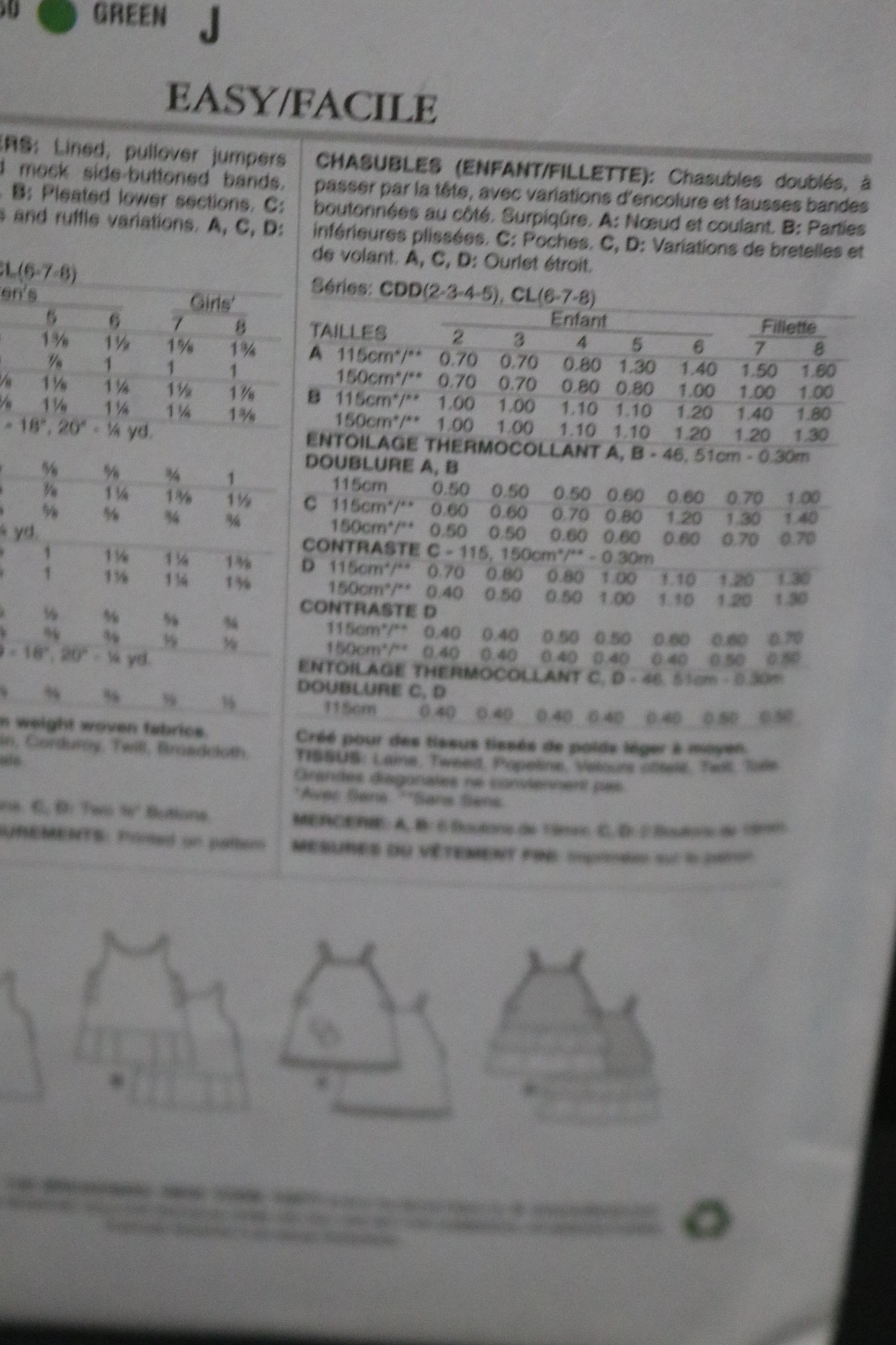 Butterick 5945 Chilrens/Girls Jumper Sewing Pattern - UNCUT Size 6 7 8