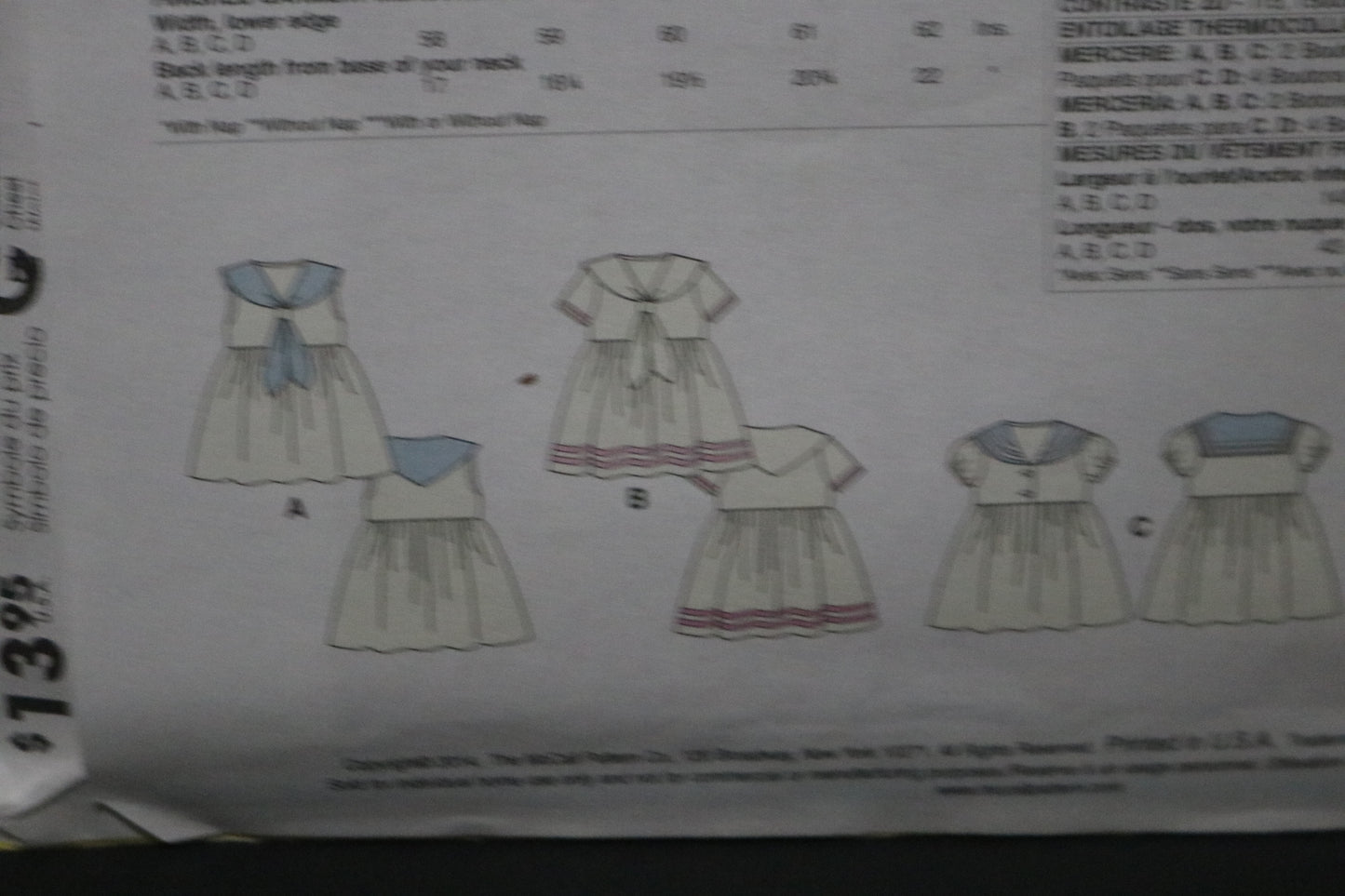 McCalls 6913 Toddlers Girls Dresses and Tie Ends Sewing Pattern - Size 1/2  1  2  3 4