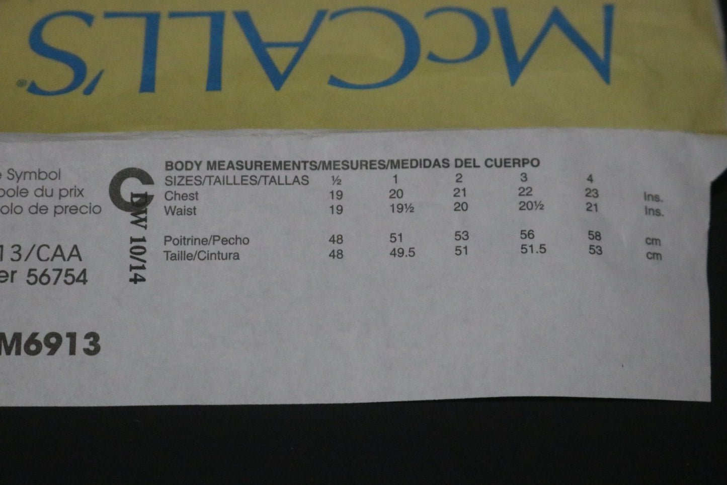 McCalls 6913 Toddlers Girls Dresses and Tie Ends Sewing Pattern - Size 1/2  1  2  3 4