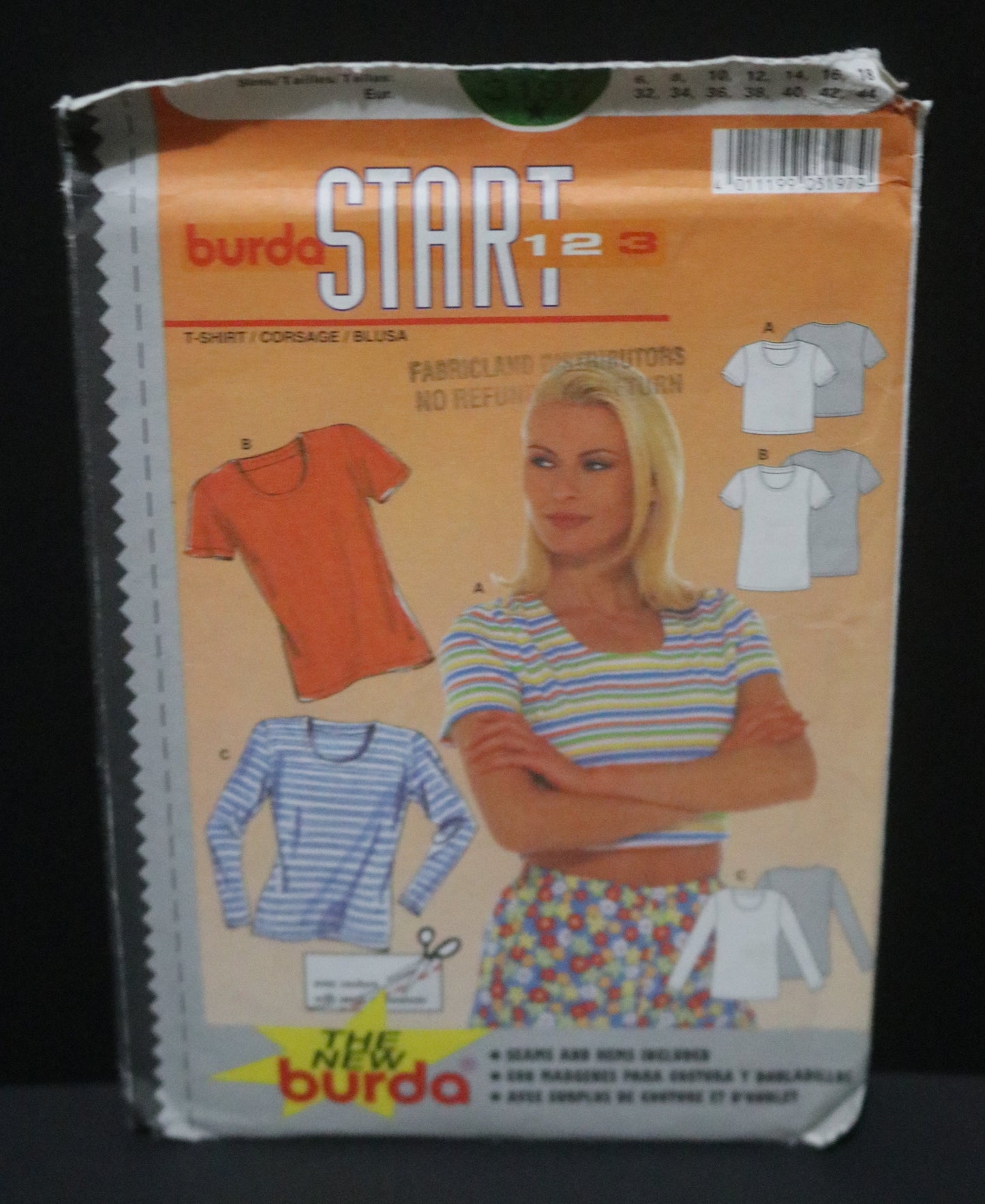 Burda 3197 Misses T Shirt Sewing Pattern UNCUT Size 6 8 10 12 14 16 18