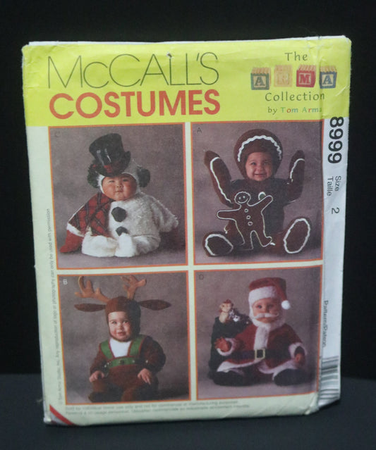 McCalls 8999 Toddlers Christmas Costumes Sewing Pattern - UNCUT  Size 2