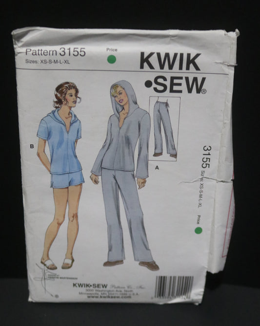 Kwik Sew 3155 Tops Pants and Shorts Sewing Pattern - UNCUT - Size Xs S M L XL