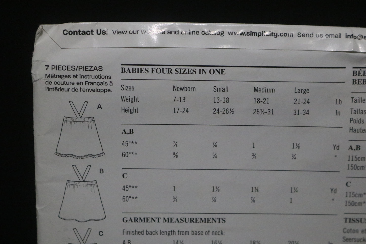 New look 6768 Overalls and Jumper Sewing Pattern - UNCUT - Size NB - L