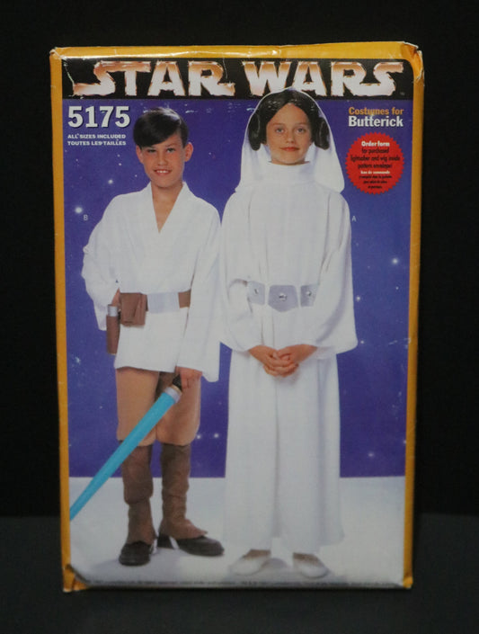 Butterick 5175 Boys Girls Star Wars Luke and Leah Costume  Sewing Pattern - UNCUT - Size S M L XL