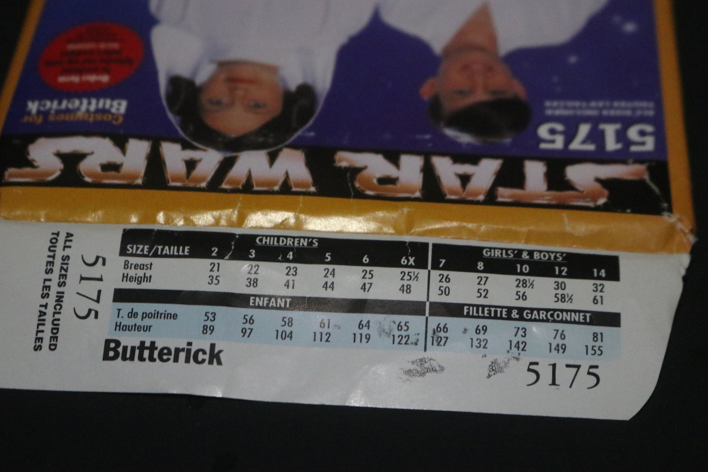 Butterick 5175 Boys Girls Star Wars Luke and Leah Costume  Sewing Pattern - UNCUT - Size S M L XL