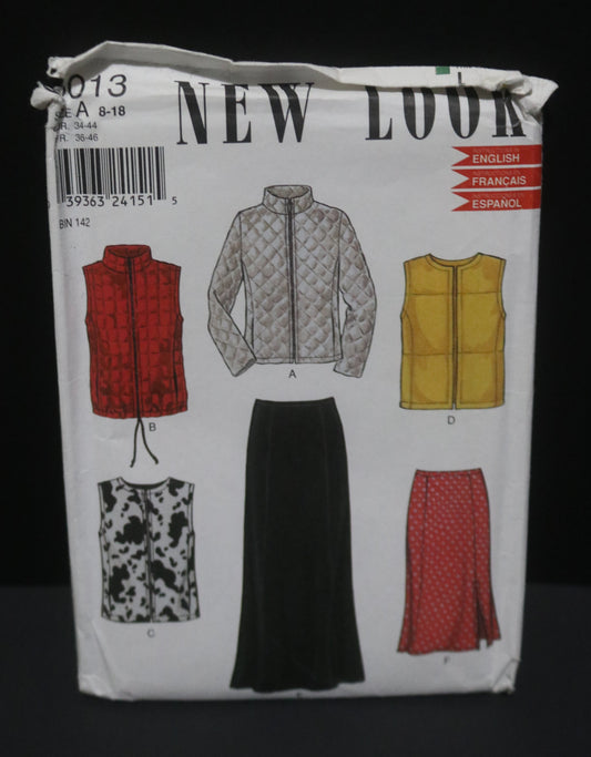 New Look 6013 Misses Jacket Vest and Skirt Sewing Pattern UNCUT Size 8 - 18