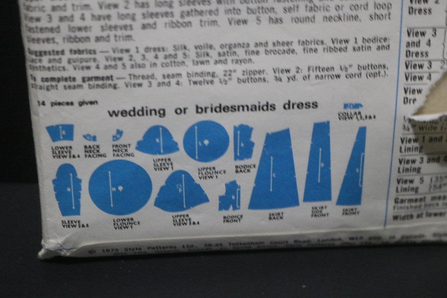 Style 4455  Misses Wedding or Bridesmaid's Dress Sewing Pattern - UNCUT - Size 12 Bust 34