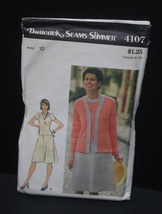 70s Butterick 4107 Misses Jacket and Dress Sewing Pattern UNCUT  Multiple Size Available