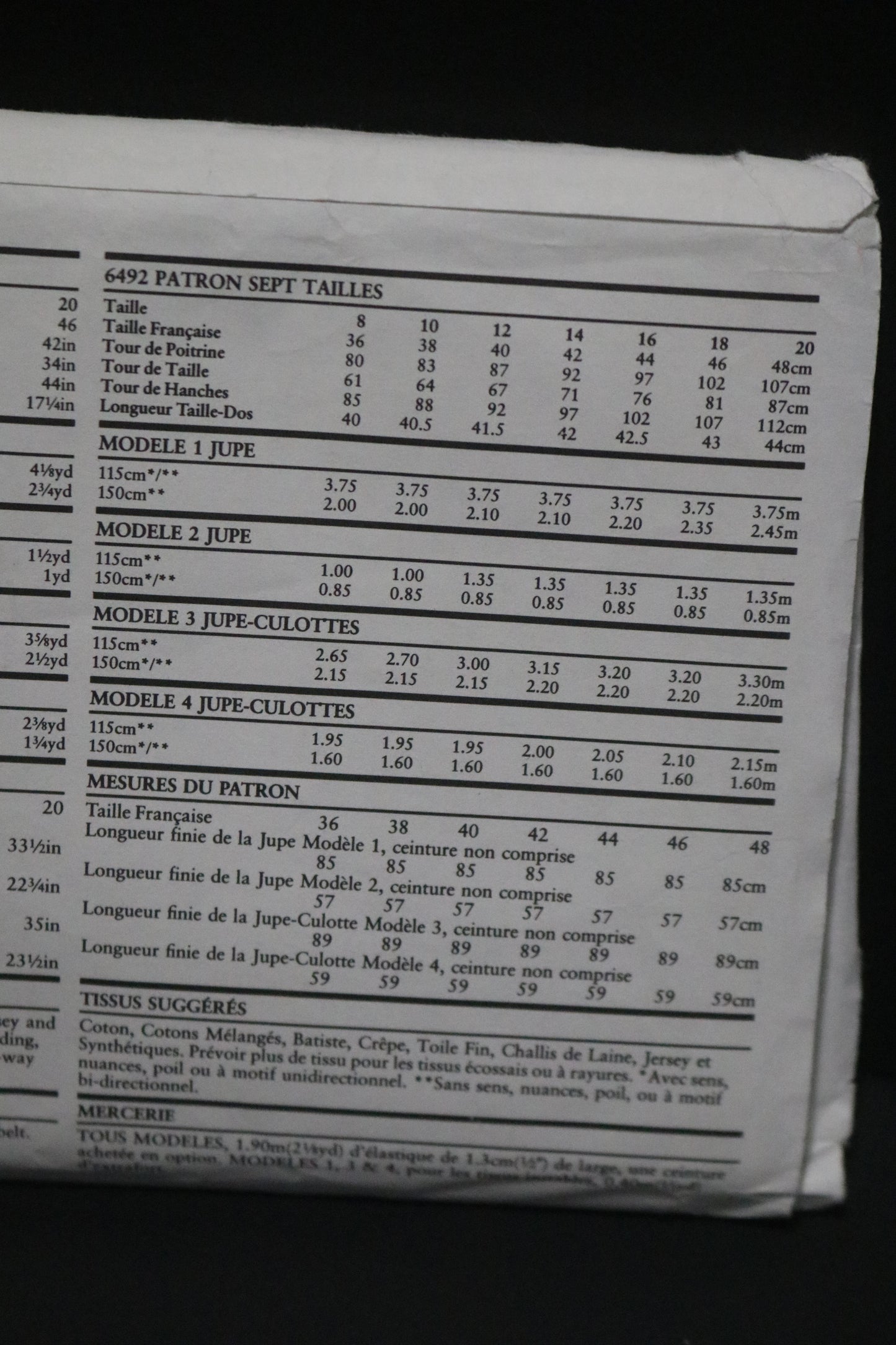 New Look 6492 Misses Skirt and Cullotes Sewing Pattern UNCUT - Size 8 - 20