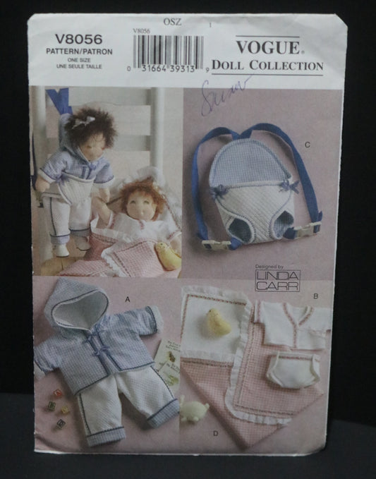 Vogue 8056  Linda Carr Doll Clothes for 15" Baby Doll Sewing Pattern UNCUT