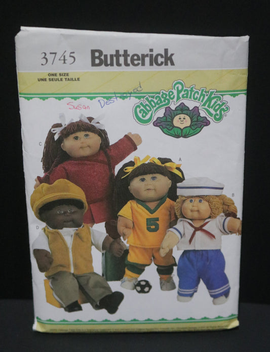 Butterick 3745 Cabbage Patch Kids Doll Clothes Sewing Pattern - UNCUT