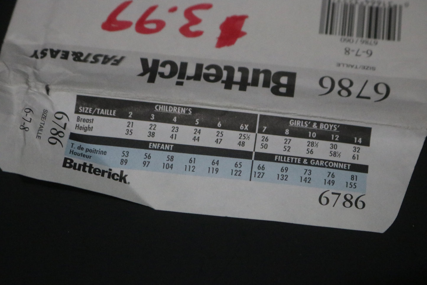 Butterick 6786 Childrens / Girls Dress Sewing Pattern - UNCUT Size 6 7 8