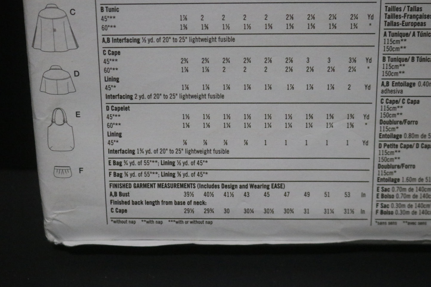 Simplicity 2735  Misses Cape, Capelet, Tunic and Bags Sewing Pattern - UNCUT - Size 14 16 18 20 22