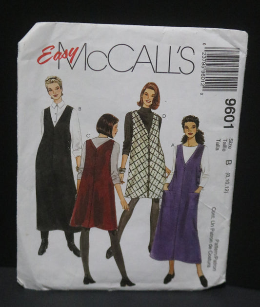 McCalls 9601  MIsses Jumper Sewing Pattern - UNCUT - Size 8 10 12