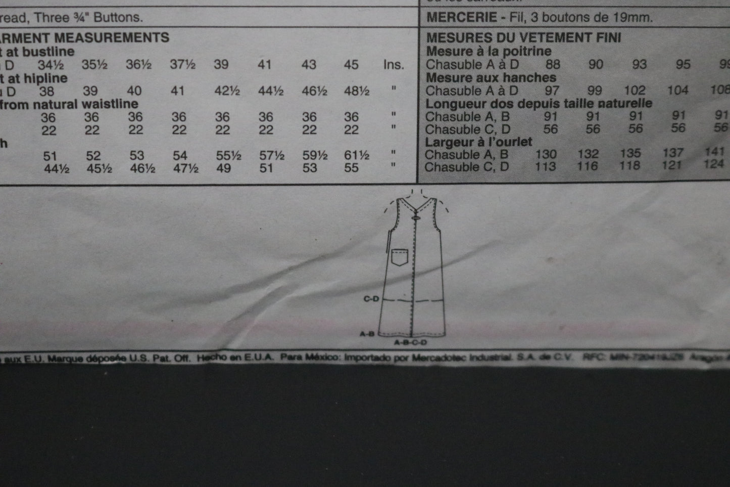 McCalls 9601  MIsses Jumper Sewing Pattern - UNCUT - Size 8 10 12