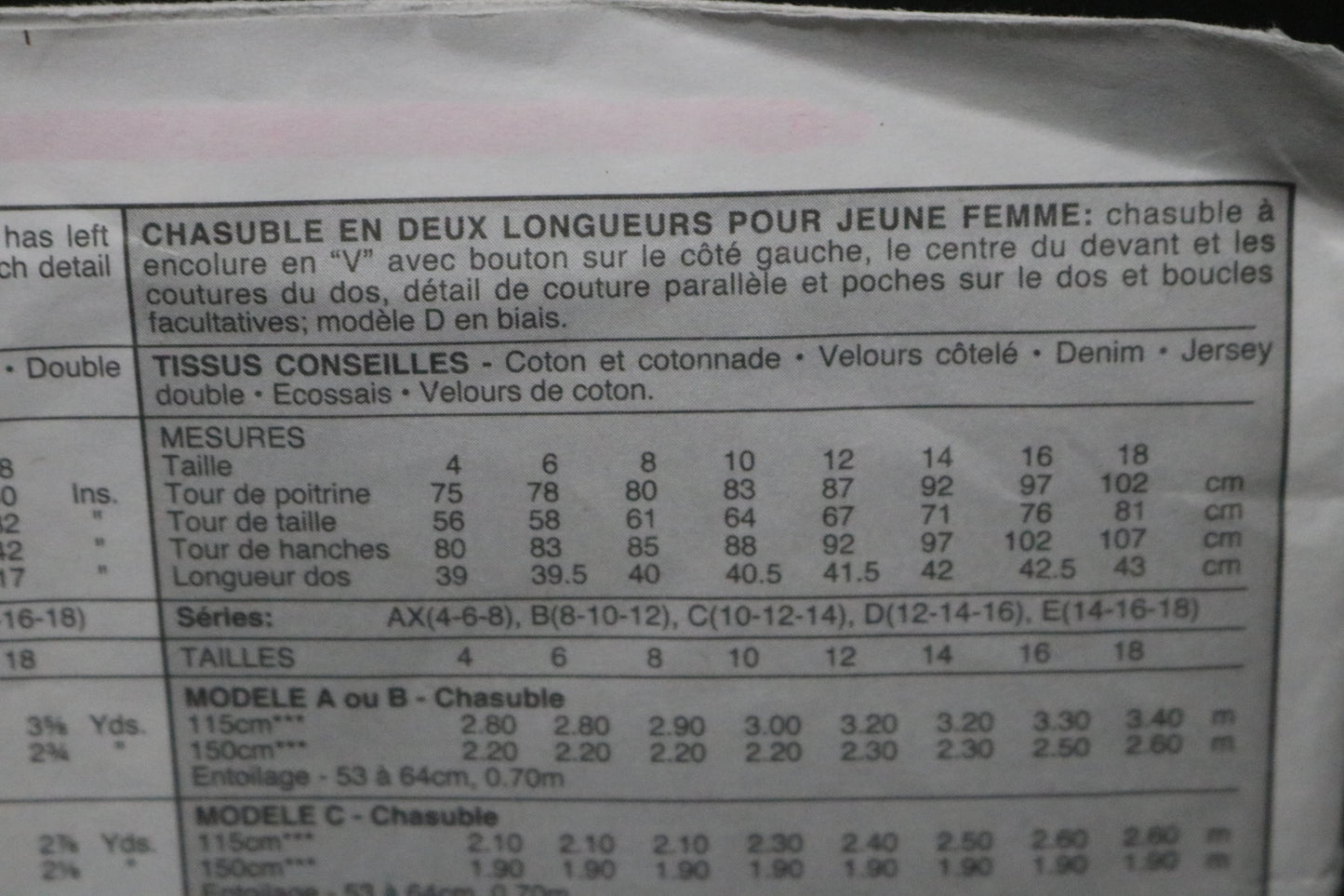 McCalls 9601  MIsses Jumper Sewing Pattern - UNCUT - Size 8 10 12