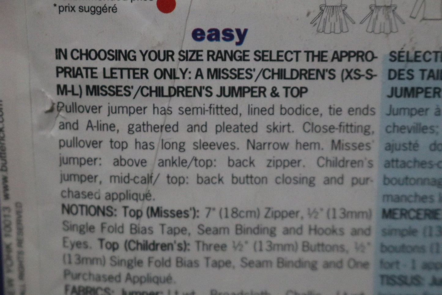 See and Sew 5684 Misses / Children's Jumper and Top Sewing Pattern Sewing Pattern UNCUT Childs Size 2 - 6X Misses Size XS S M L