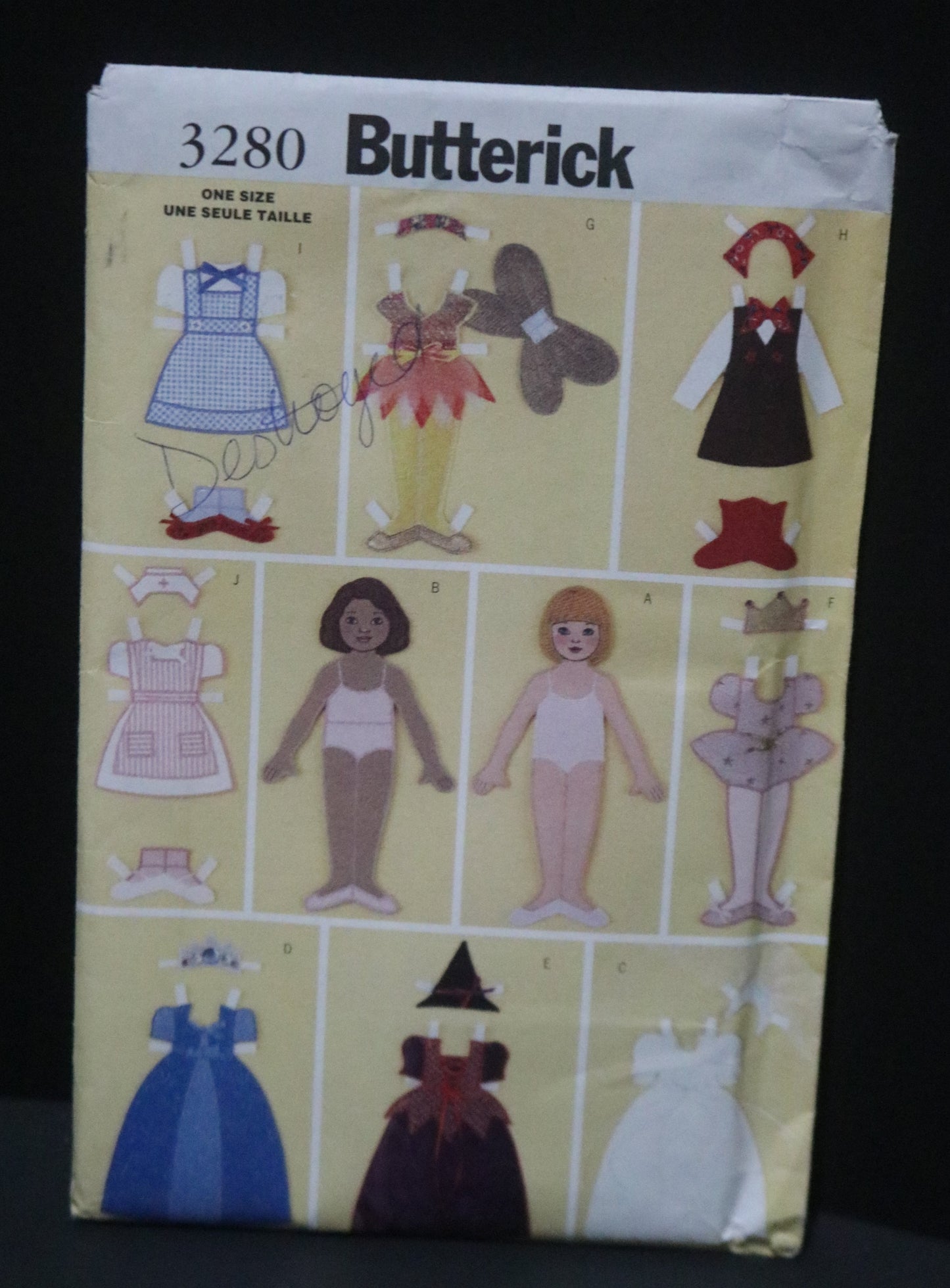 Butterick 3280 12" (31cm) Fabric Paper Doll and Clothes Pattern - UNCUT