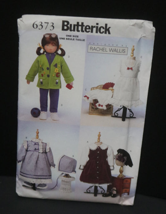 Butterick 6373 Rachel Wallis 23" (59cm) Doll Clothes Sewing Pattern - UNCUT