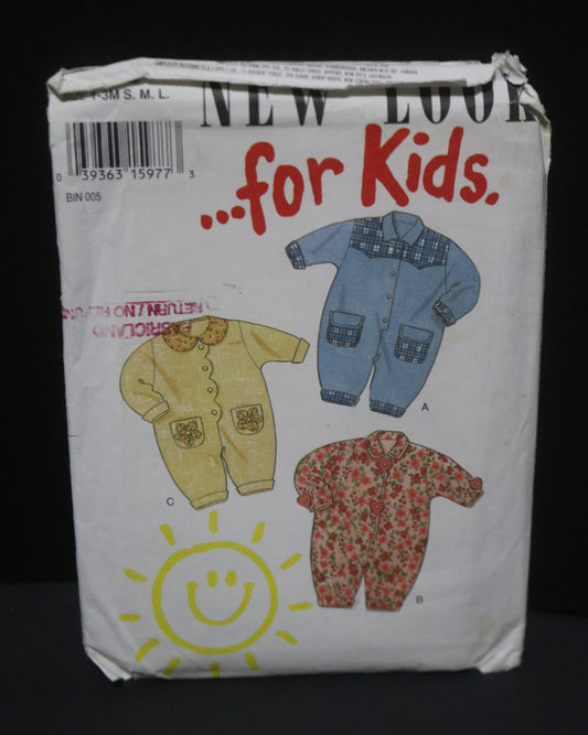 New Look 6295 Infants Romper Sewing Pattern UNCUT  Size NB S M L