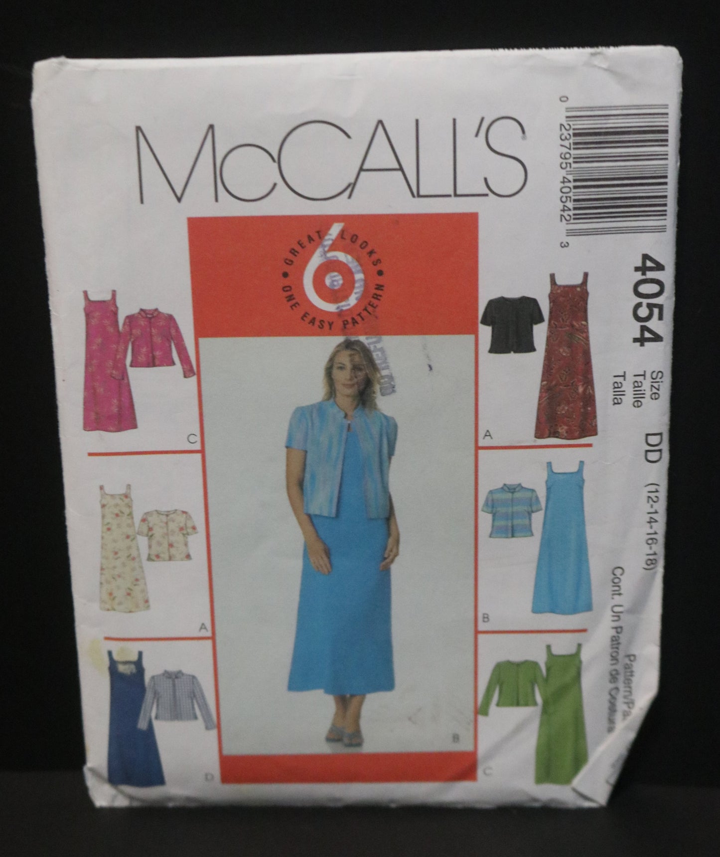 McCalls 4054 Misses / Miss Petite Unlined Jacket and Dress Sewing Pattern - UNCUT - Size 12 14 16