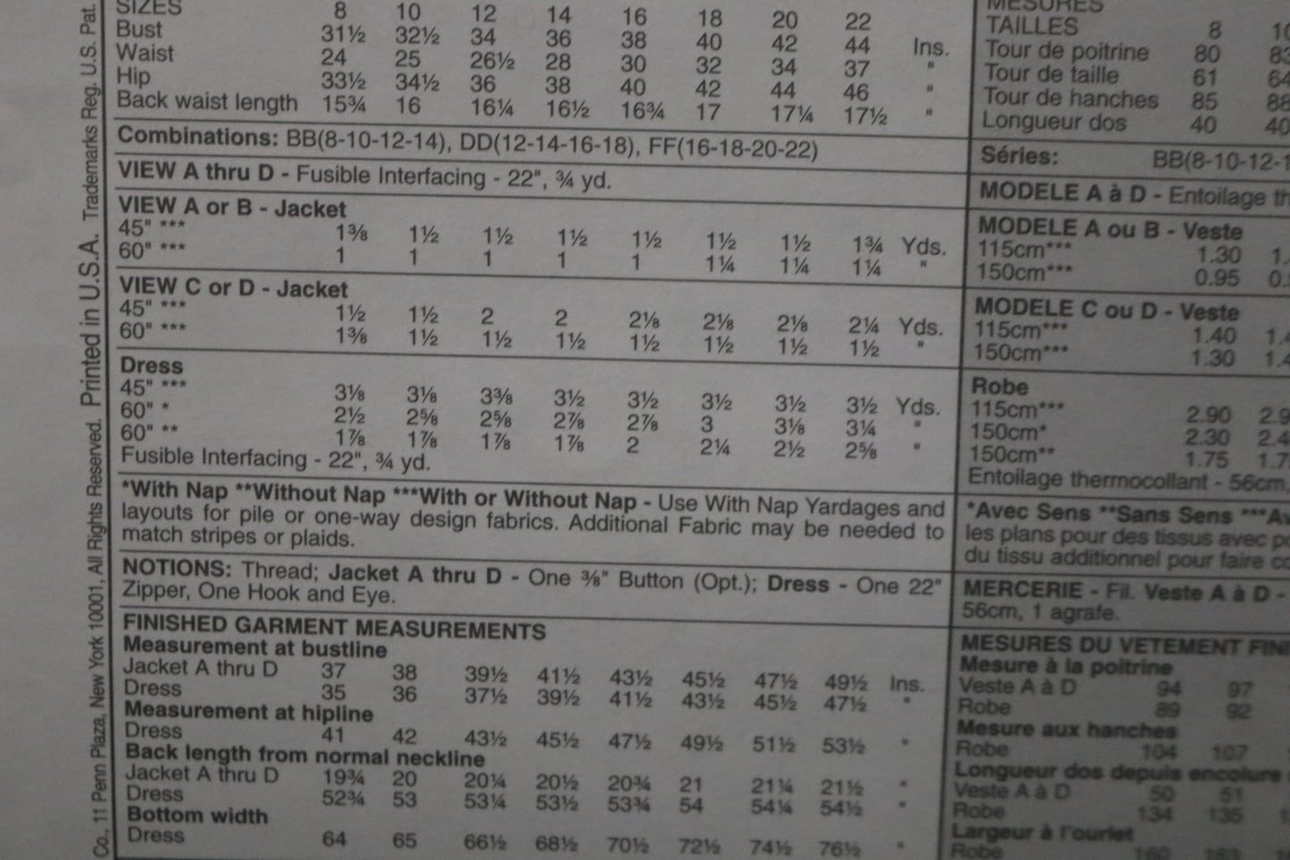 McCalls 4054 Misses / Miss Petite Unlined Jacket and Dress Sewing Pattern - UNCUT - Size 12 14 16