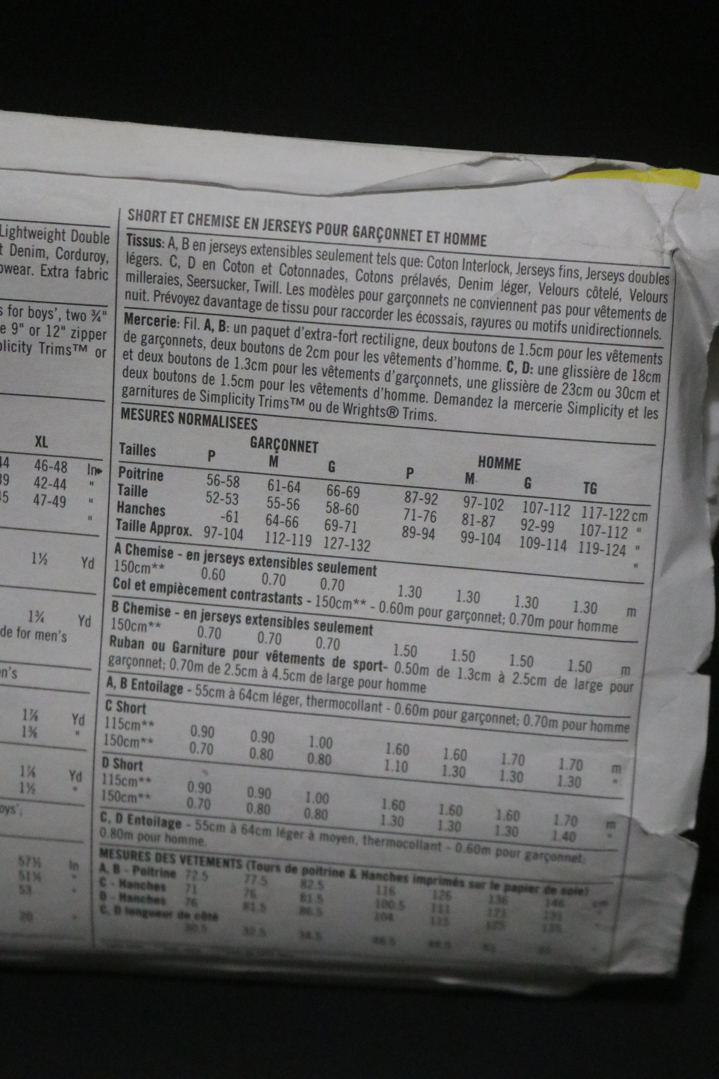 Simplicity 5209 Boys and Men's Shorts and Knit Shirt Sewing Pattern UNCUT Boys Size S M L Mens Size S M L XL