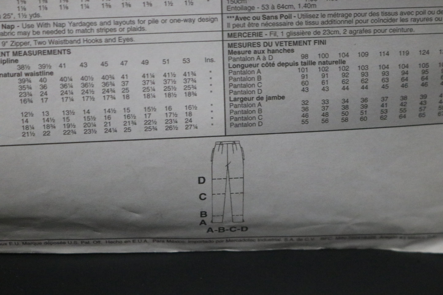 McCalls 2585  Palmer / Pletsch Misses Perfect Fit Pants in Four Lengths Sewing Pattern UNCUT  Size 12 14 16