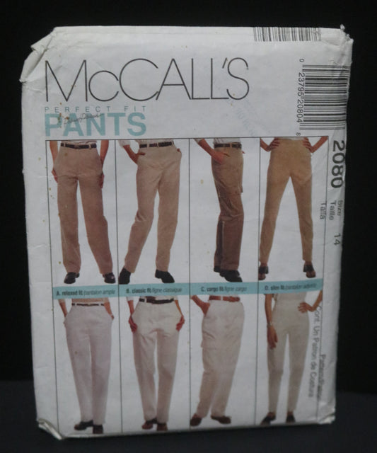 McCalls 2080  Palmer / Pletsch Misses Perfect Fit Pants Sewing Pattern UNCUT  Size 14