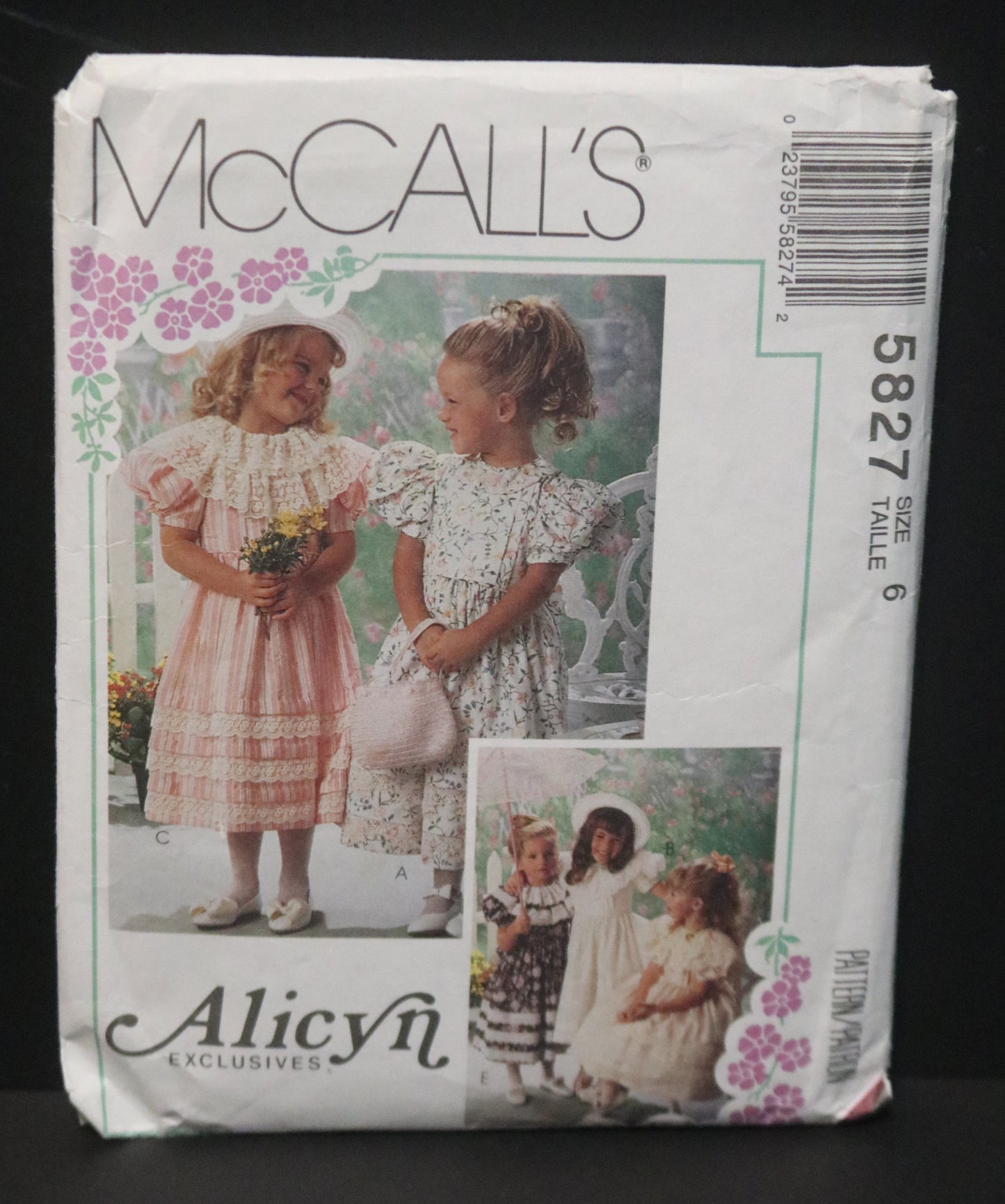 McCalls 5827 Children's Girls Dress Sewing Pattern UNCUT Size 6