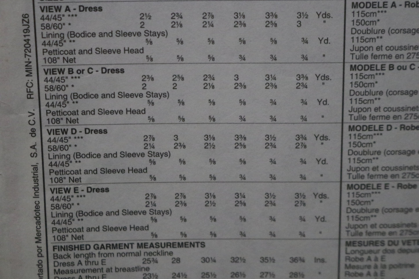 McCalls 5827 Children's Girls Dress Sewing Pattern UNCUT Size 6