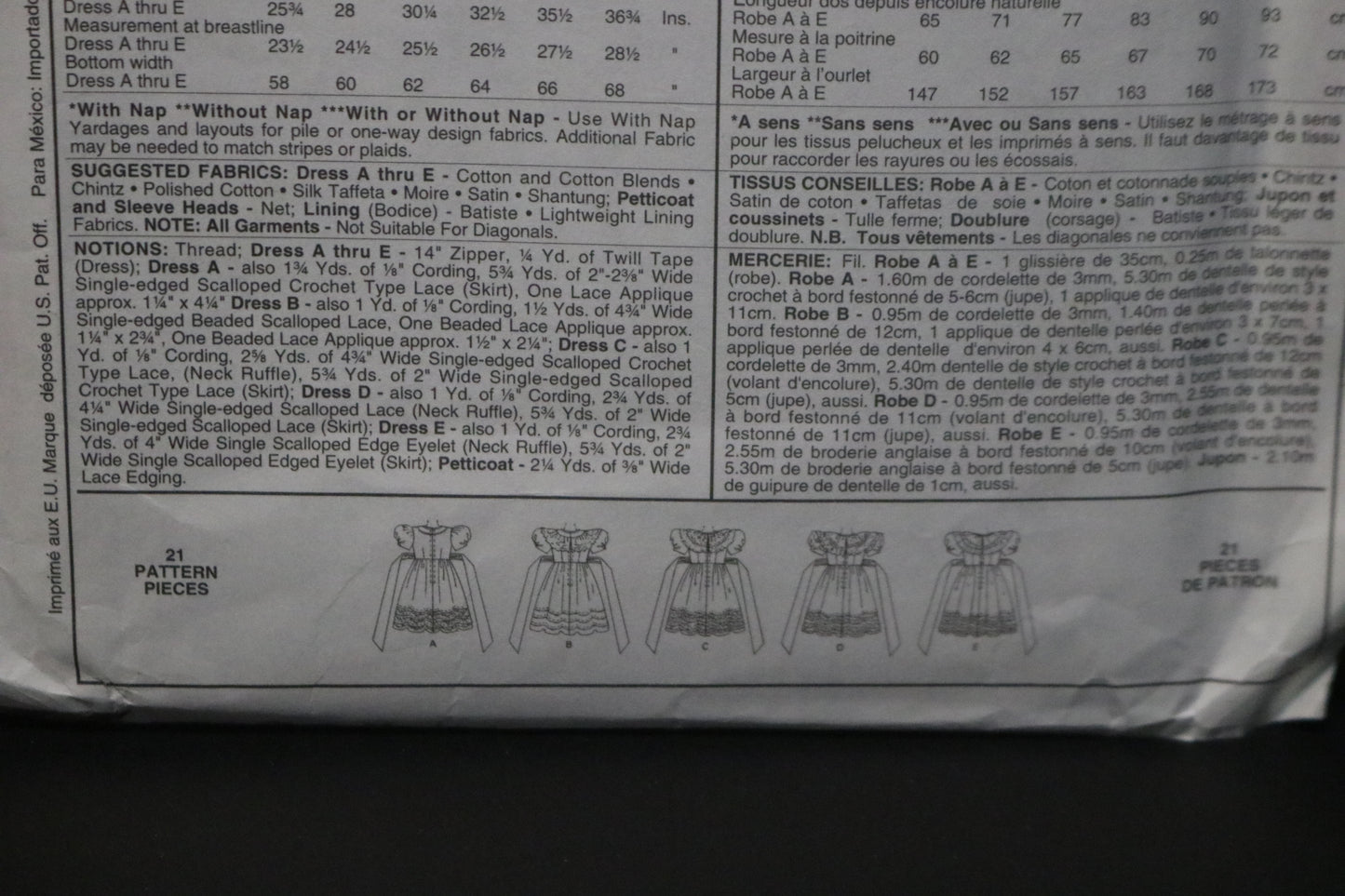 McCalls 5827 Children's Girls Dress Sewing Pattern UNCUT Size 6