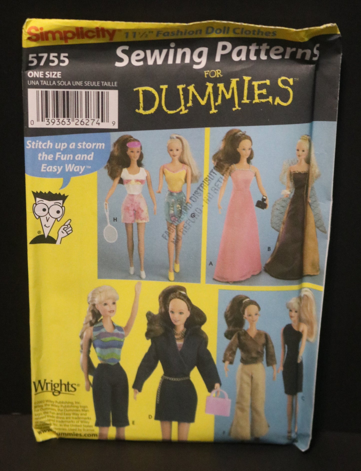 Simplcity 5755 11 1/2" Fashion Doll Clothes  UNCUT