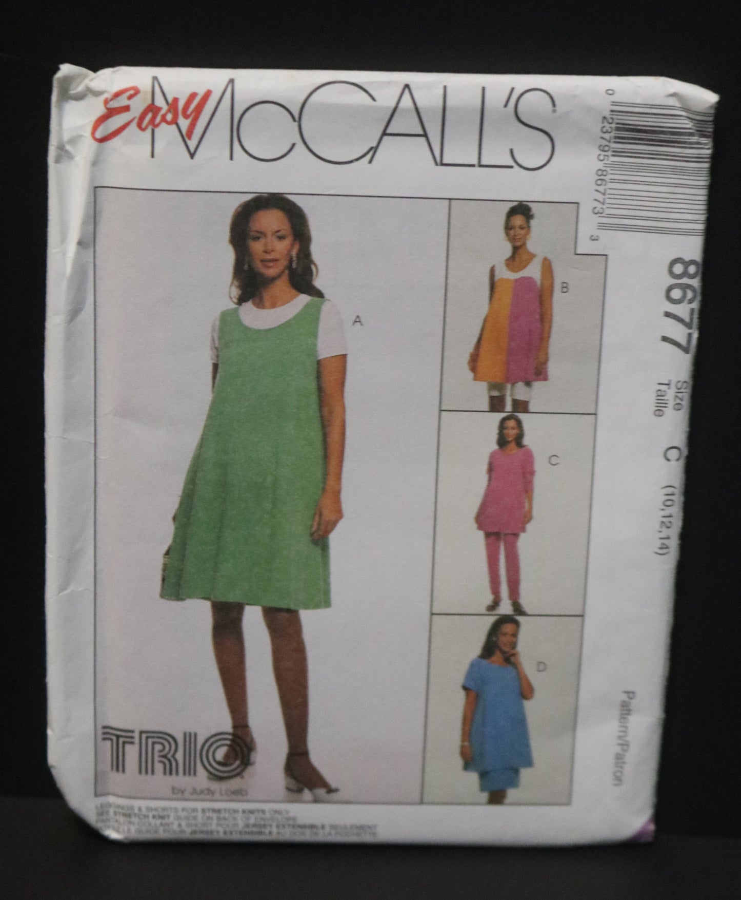 McCalls 8677 Maternity Jumper , Top, Pull on Skirt, Leggings and Shorts Sewing Pattern UNCUT Size 10 12 14