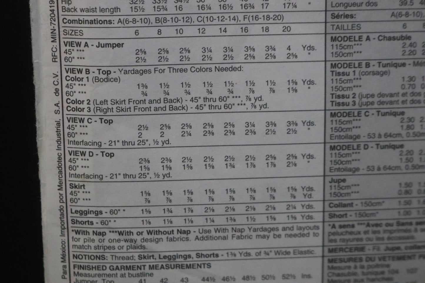 McCalls 8677 Maternity Jumper , Top, Pull on Skirt, Leggings and Shorts Sewing Pattern UNCUT Size 10 12 14