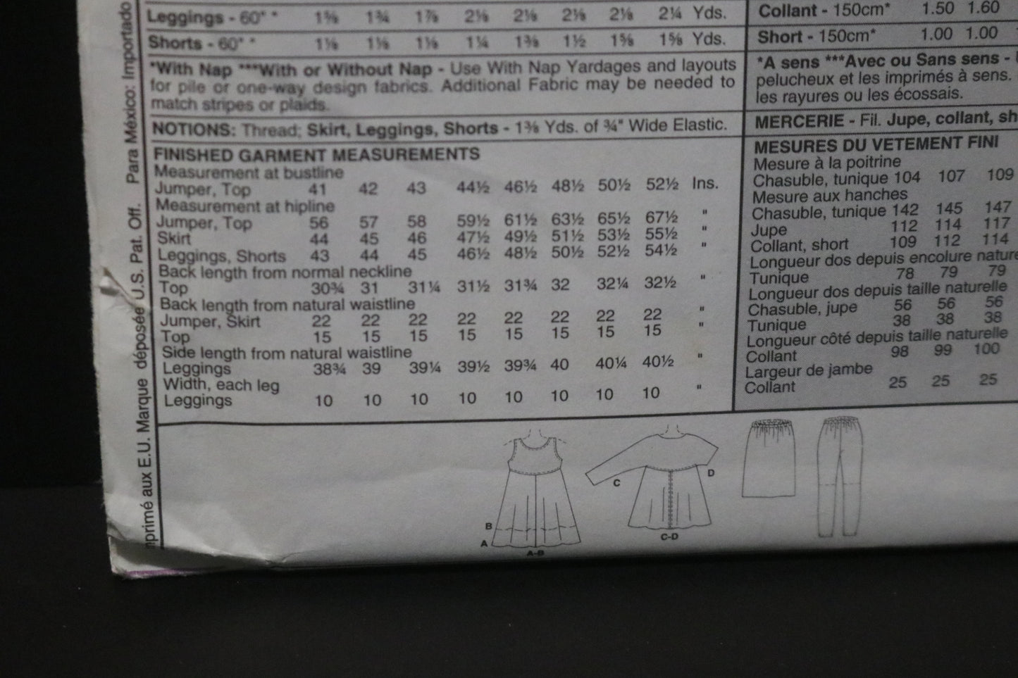 McCalls 8677 Maternity Jumper , Top, Pull on Skirt, Leggings and Shorts Sewing Pattern UNCUT Size 10 12 14