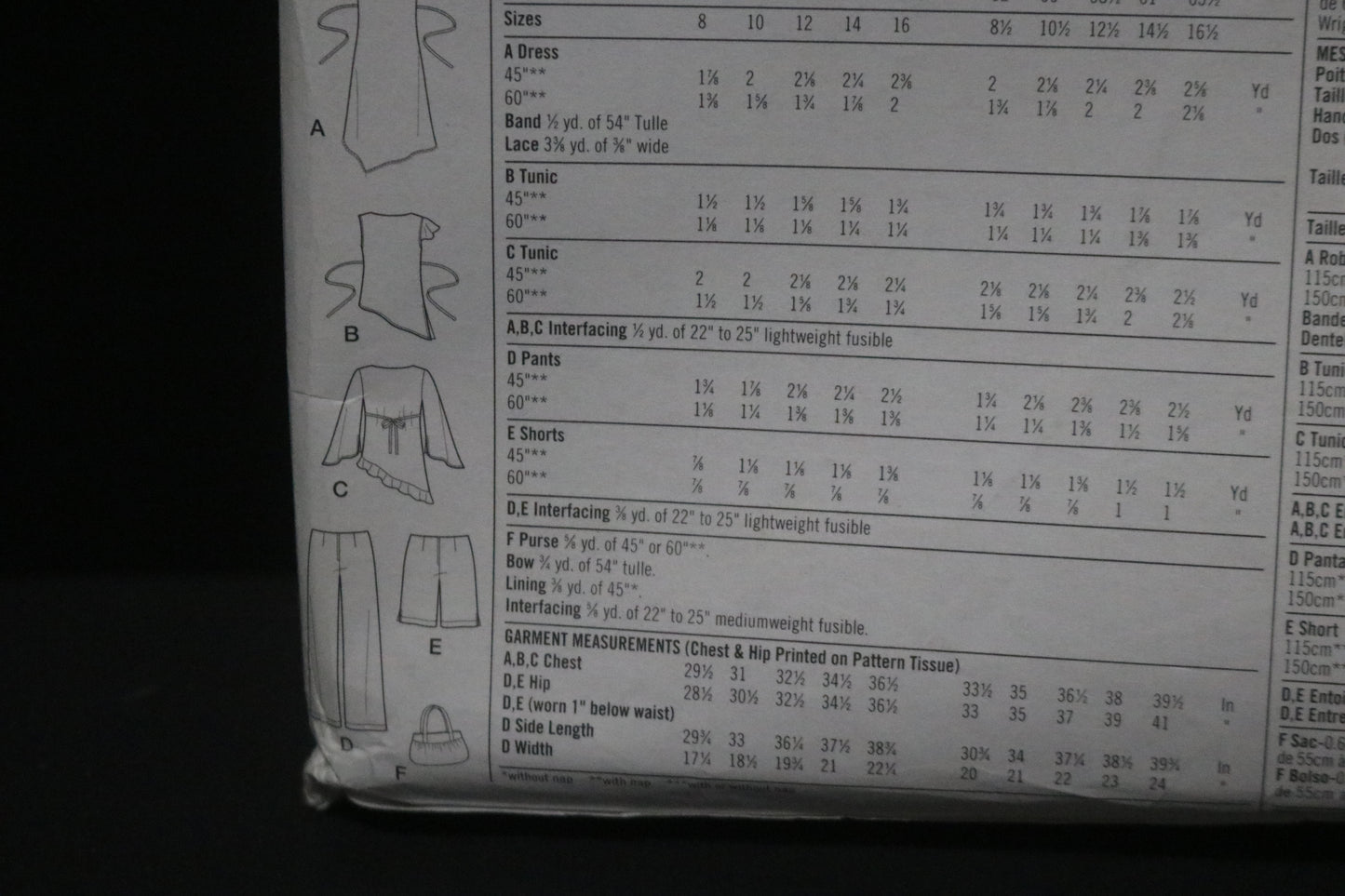 Simplicity 4722 Lizzie McGuire Girls Bias Dres or Tunic Pants or Shorts and Purse Sewing Pattern - UNCUT Size 8 - 16