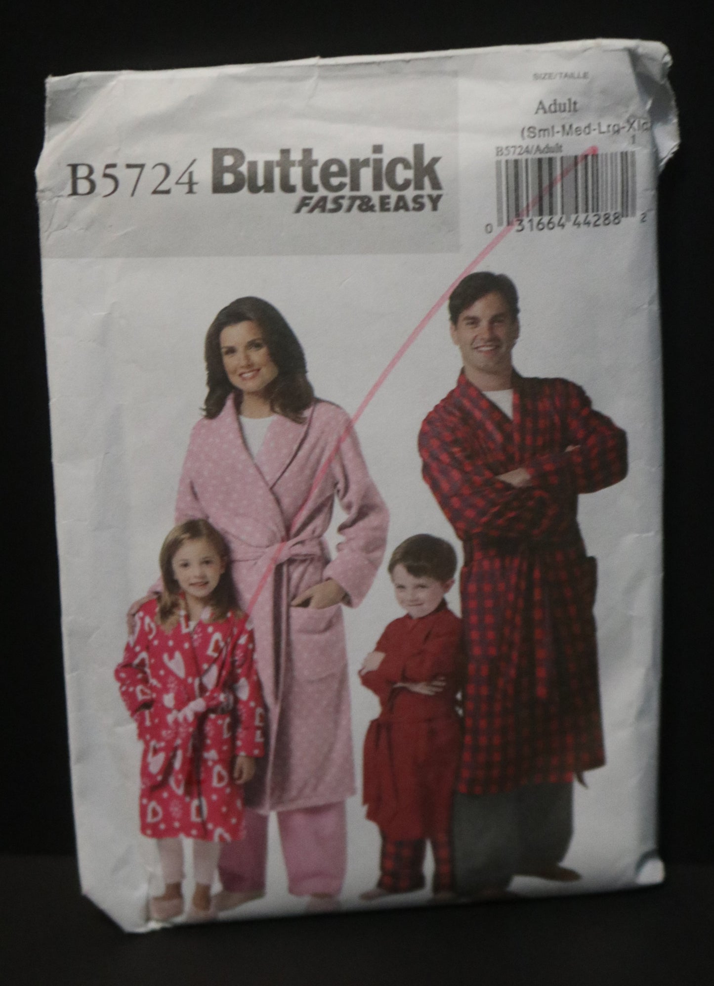 Butterick 5724 Misses . Mens Robe and Belt Sewing Pattern - UNCUT - Adult Size S M L XL