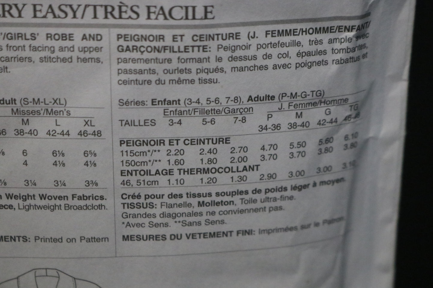 Butterick 5724 Misses . Mens Robe and Belt Sewing Pattern - UNCUT - Adult Size S M L XL