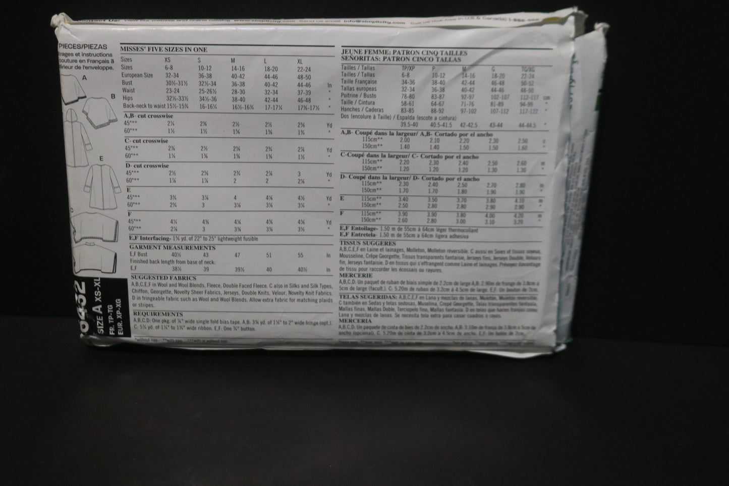 New Look 6432 Misses Poncho and Coat Sewing Pattern - UNCUT - Size  XS - XL