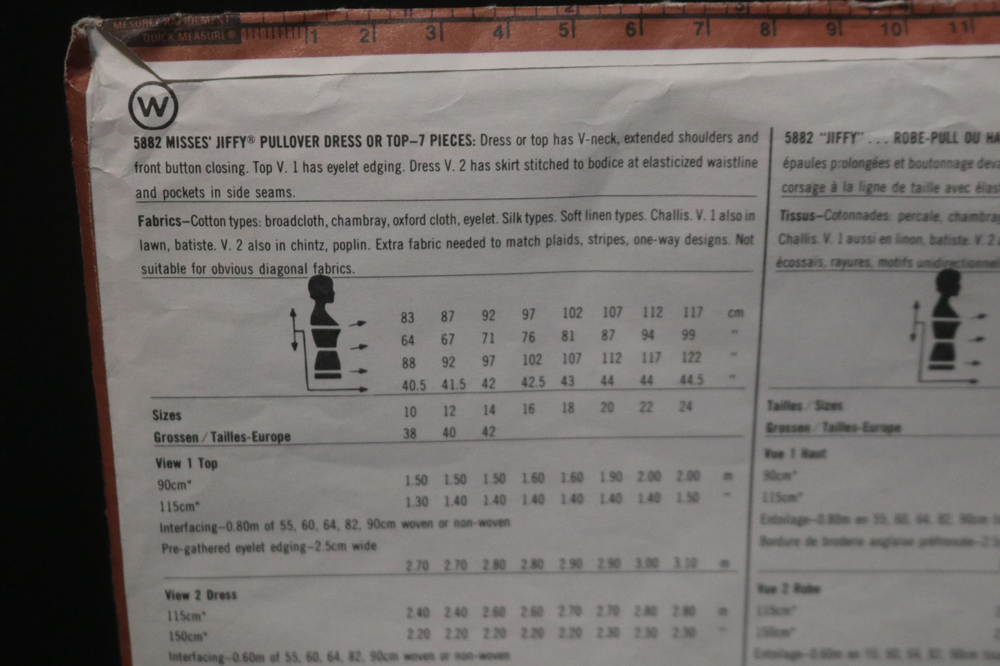 Simplicity 5882 MIsses Jiffy Pullover Dress or Top Sewing Pattern UNCUT - Size 10 12 14