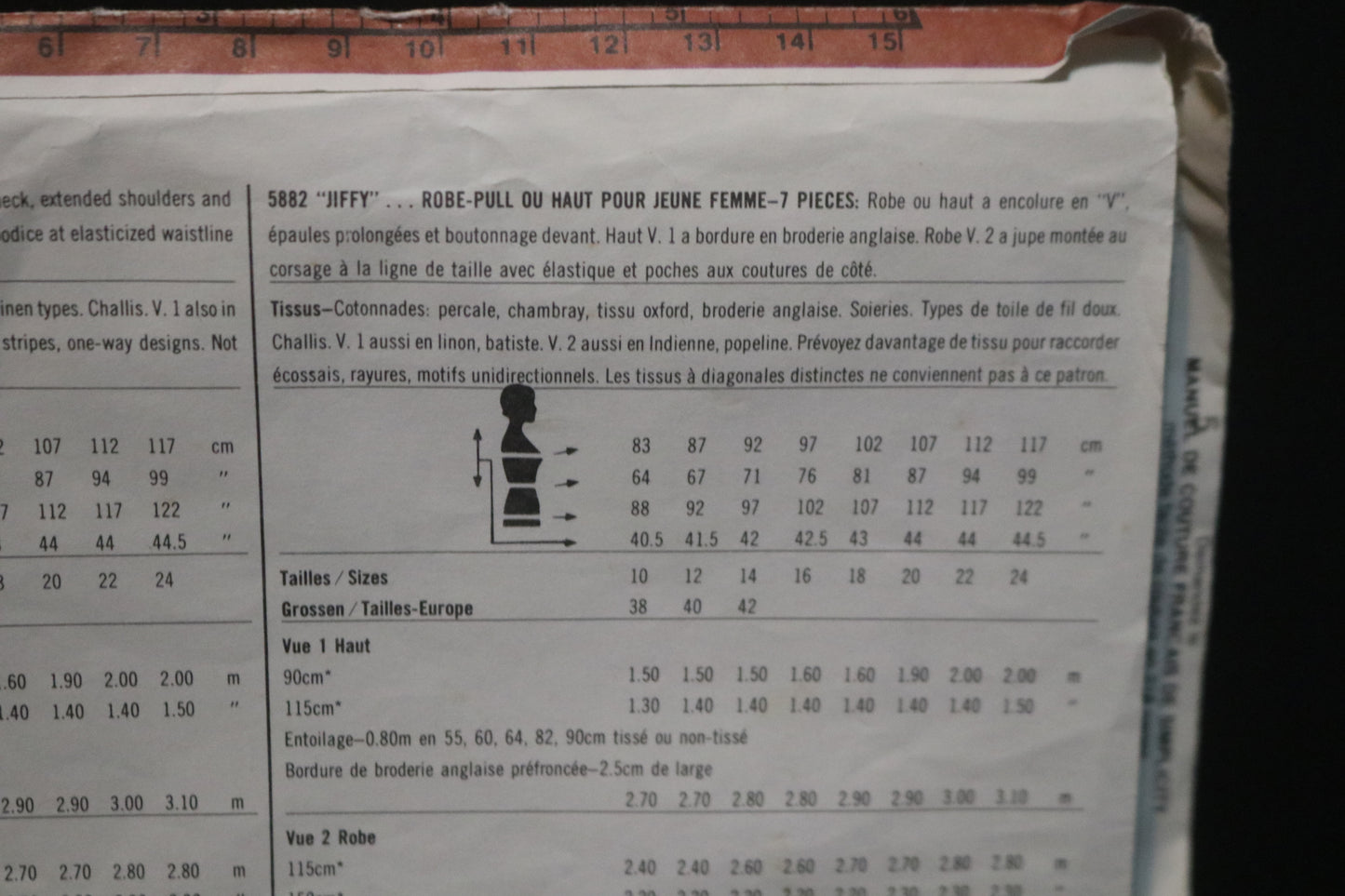 Simplicity 5882 MIsses Jiffy Pullover Dress or Top Sewing Pattern UNCUT - Size 10 12 14